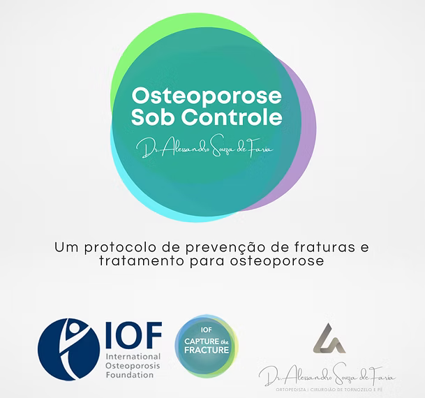 Logo do programa Osteoporose Sob Controle — Dr. Alessandro Souza de Faria, reconhecido pelo IOF Capture the Fracture
